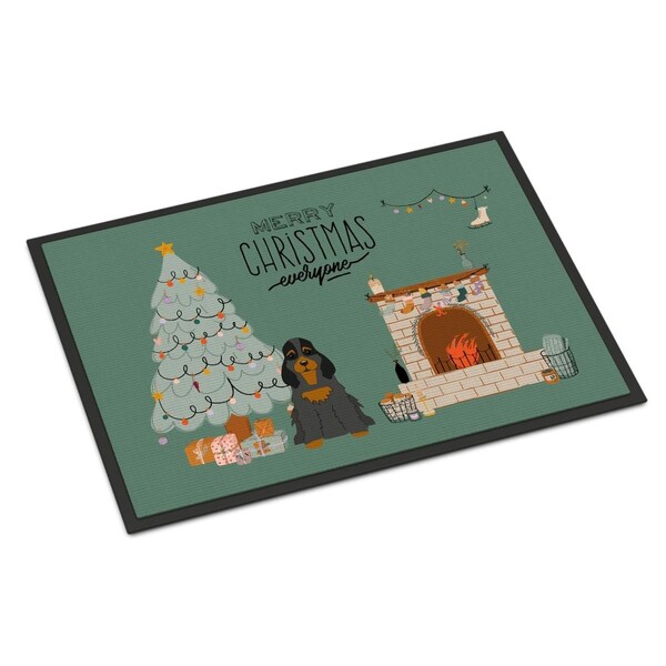 Carolines Treasures 24 x 36 in. Black Tan Cocker Spaniel Christmas Everyone Indoor or Outdoor Mat CK7656JMAT - main